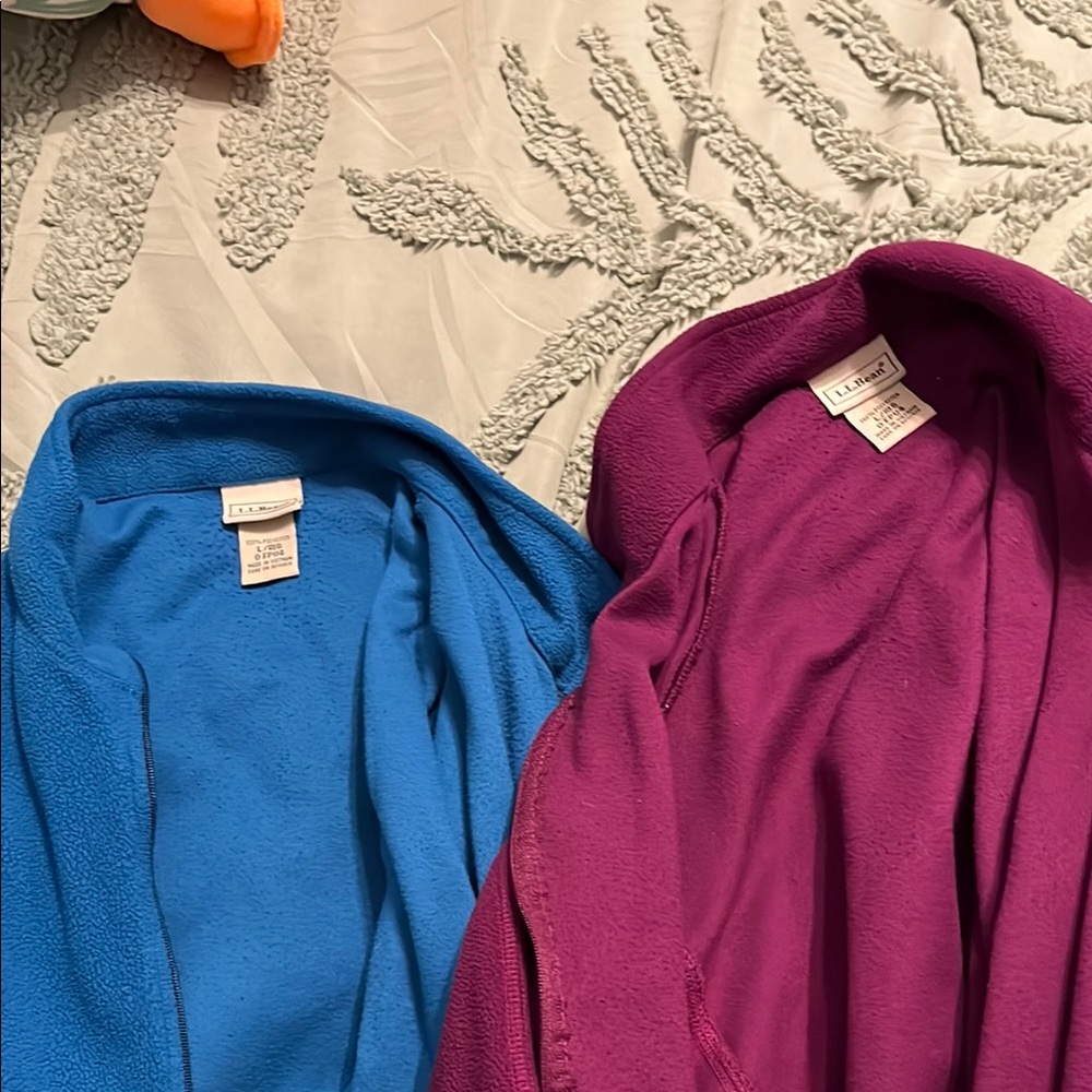 Lands' End Fleece Jackets Blue and Purple